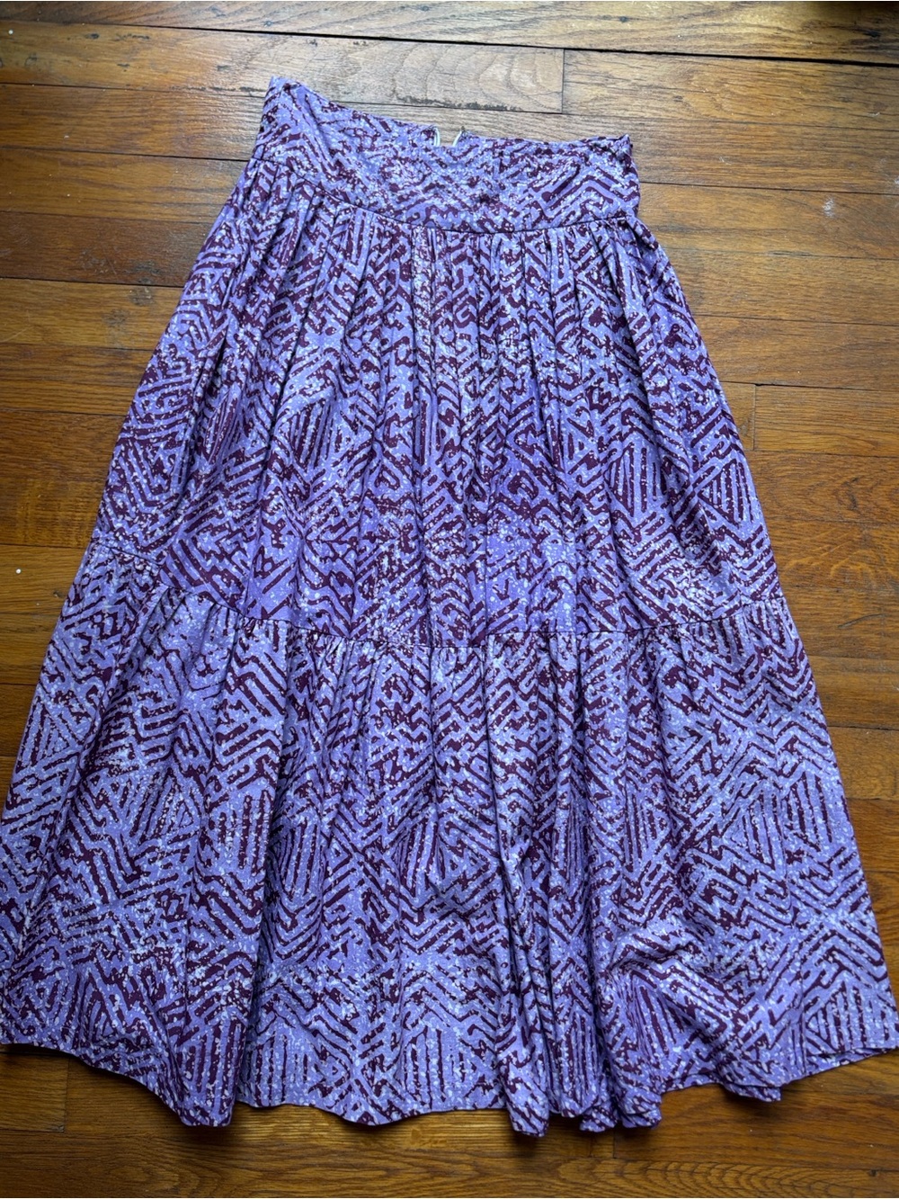 Sika Purple Patterned A-Line Skirt